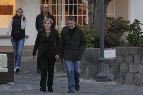German Chancellor Merkel on Ischia island for Easter holidays